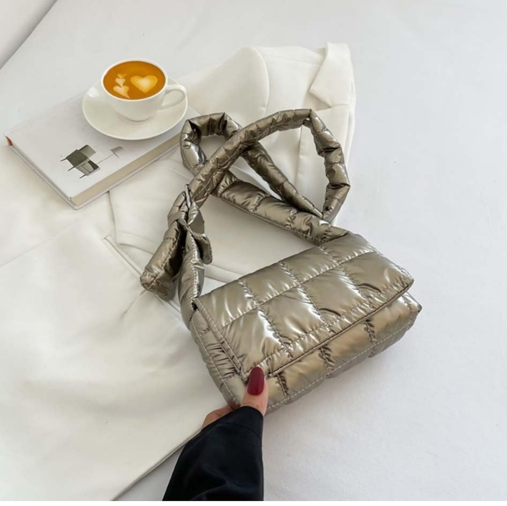 Brand new silver puffer purse bag - Picture 3 of 4